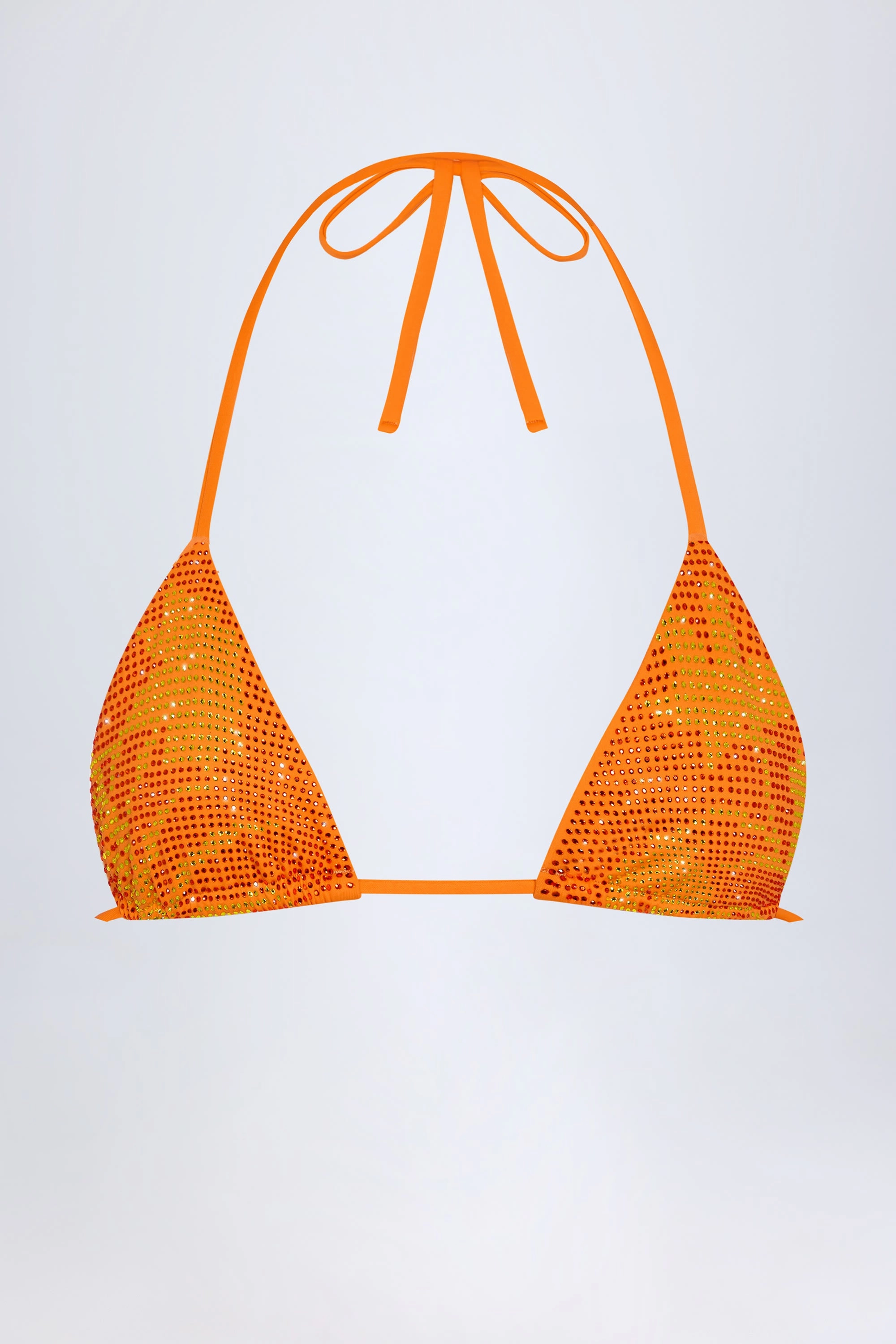 Triangle Bikini Top in Orange Tropical Hotfix