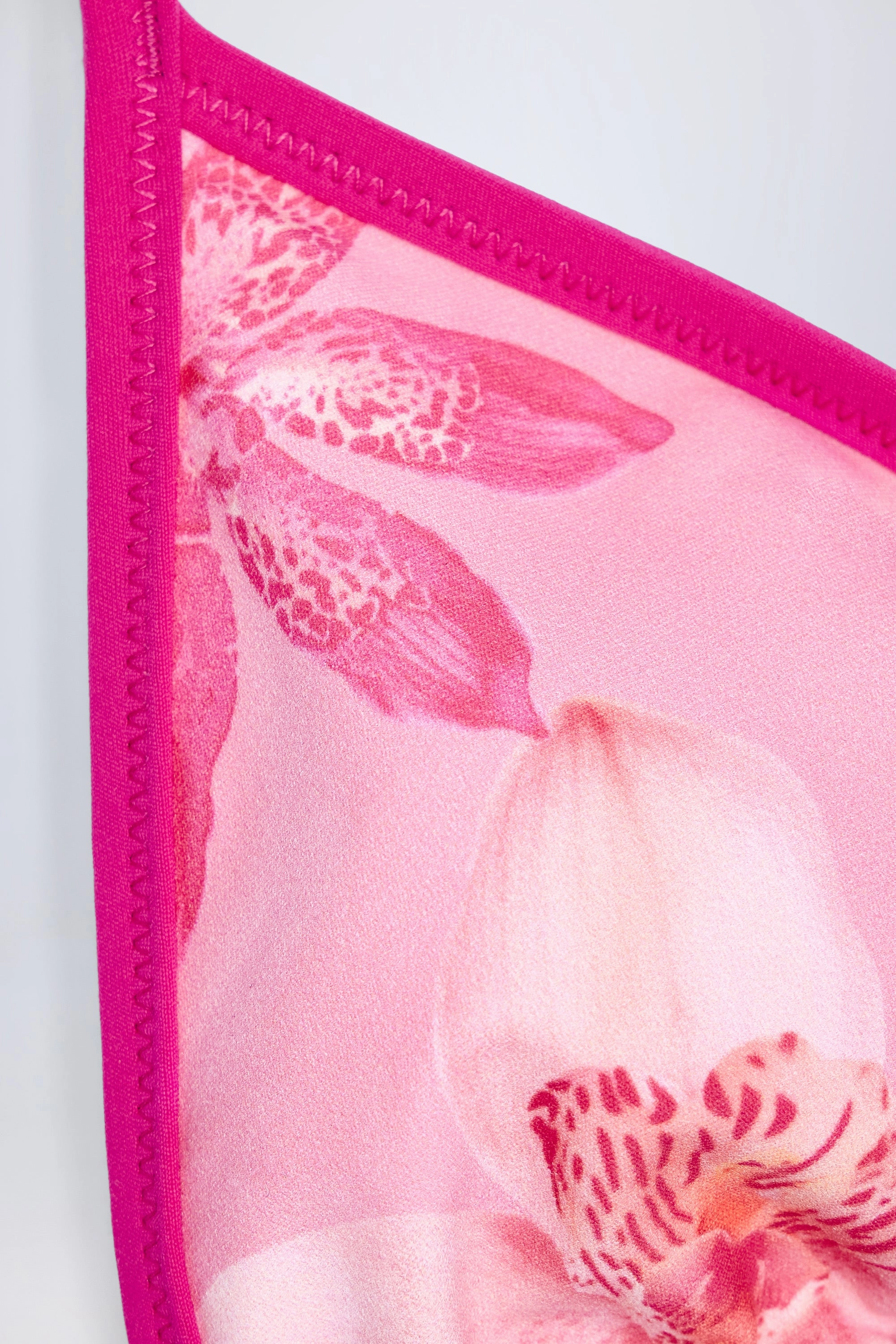 Triangle Bikini Top in Pink Orchid Print