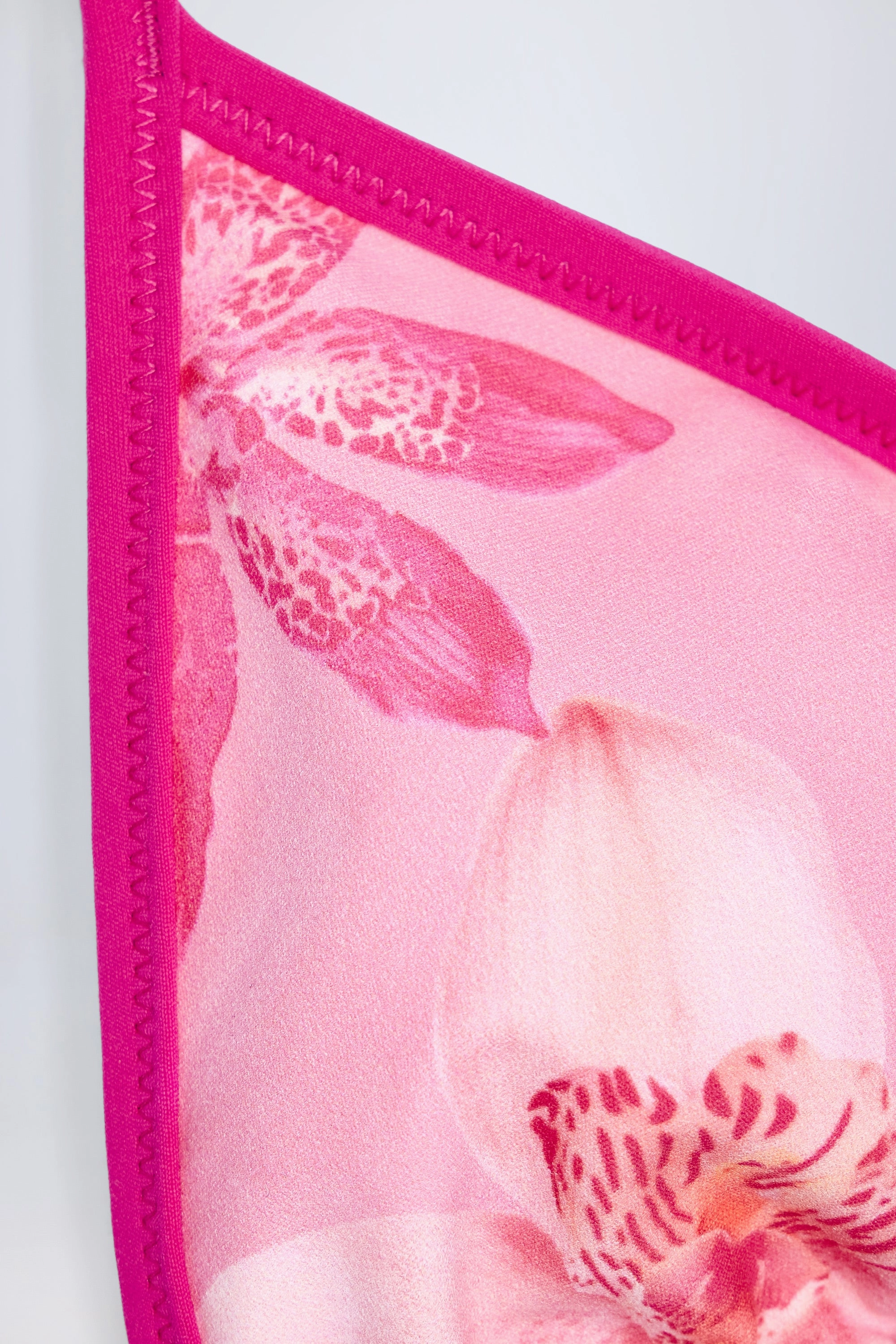 Triangle Bikini Top in Pink Orchid Print