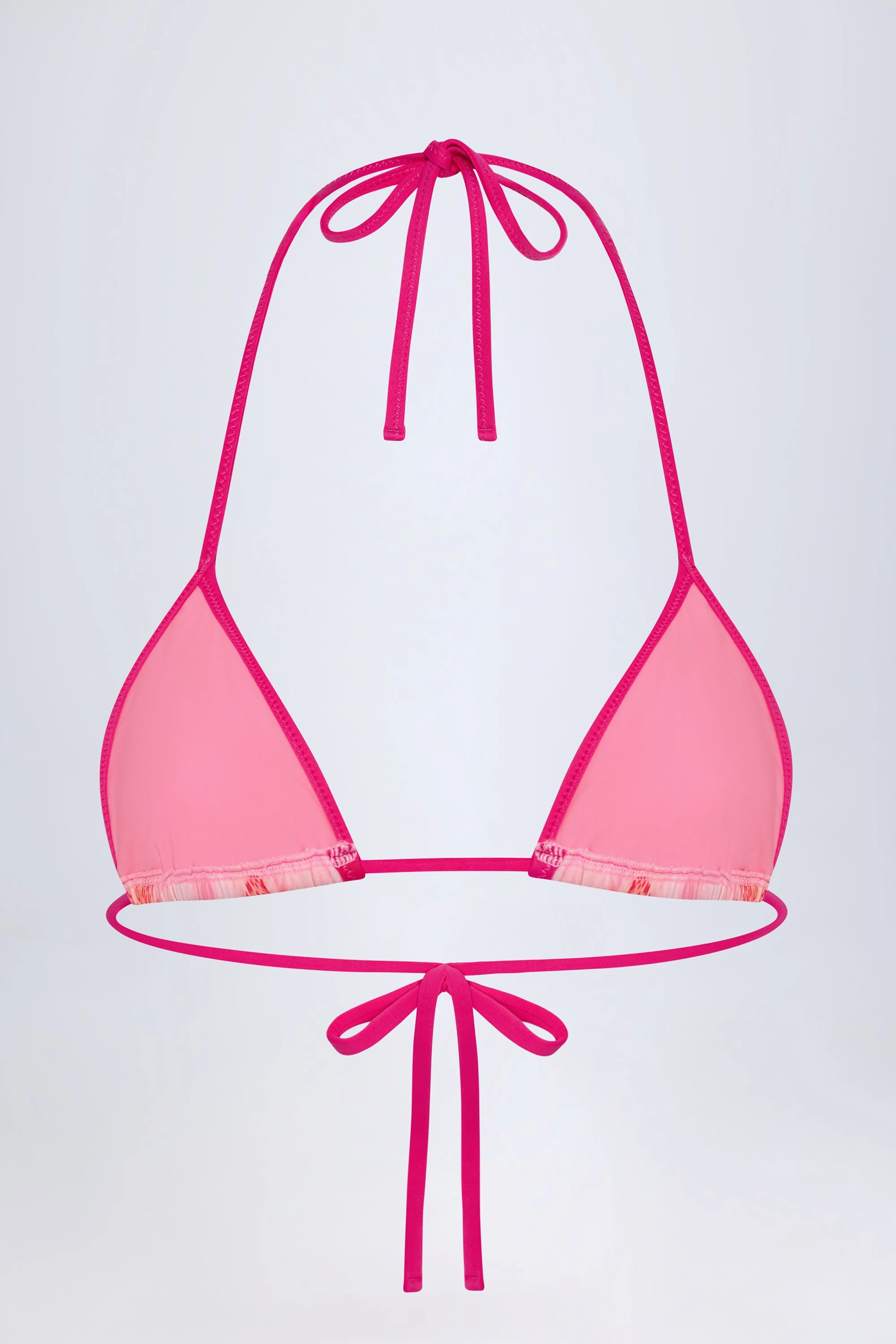 Triangle Bikini Top in Pink Orchid Print