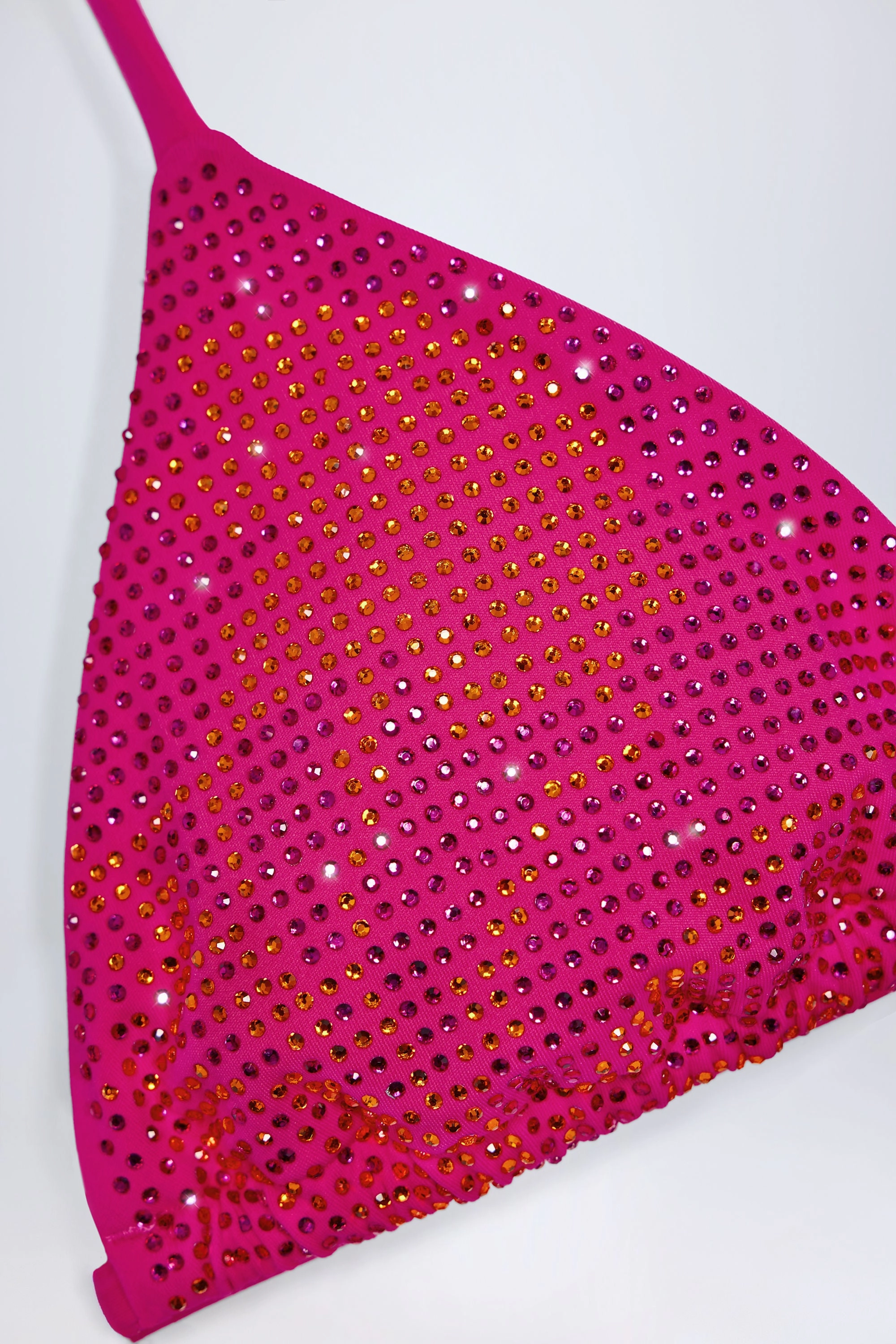 Triangle Bikini Top in Pink Tropical Hotfix