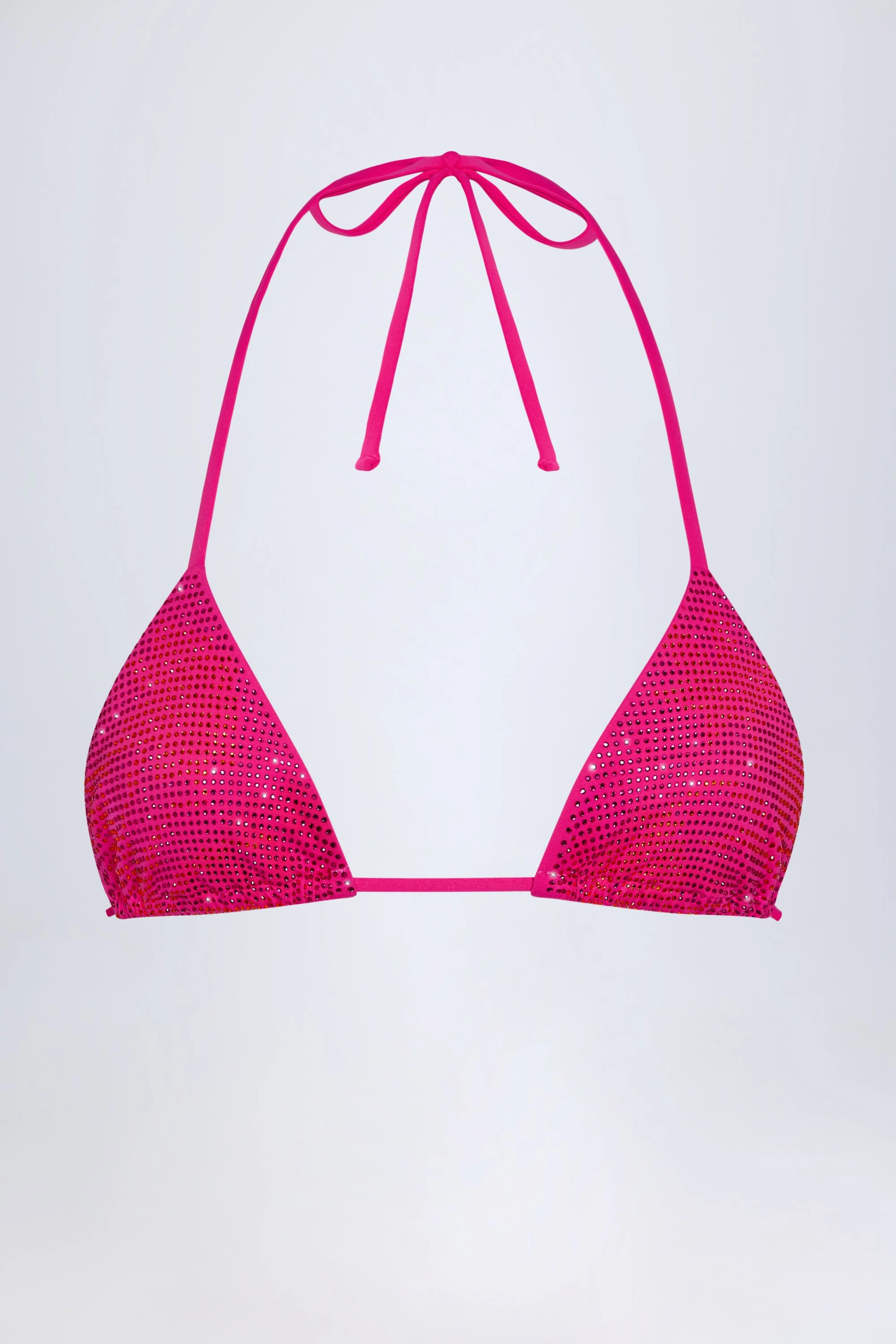 Triangle Bikini Top in Pink Tropical Hotfix