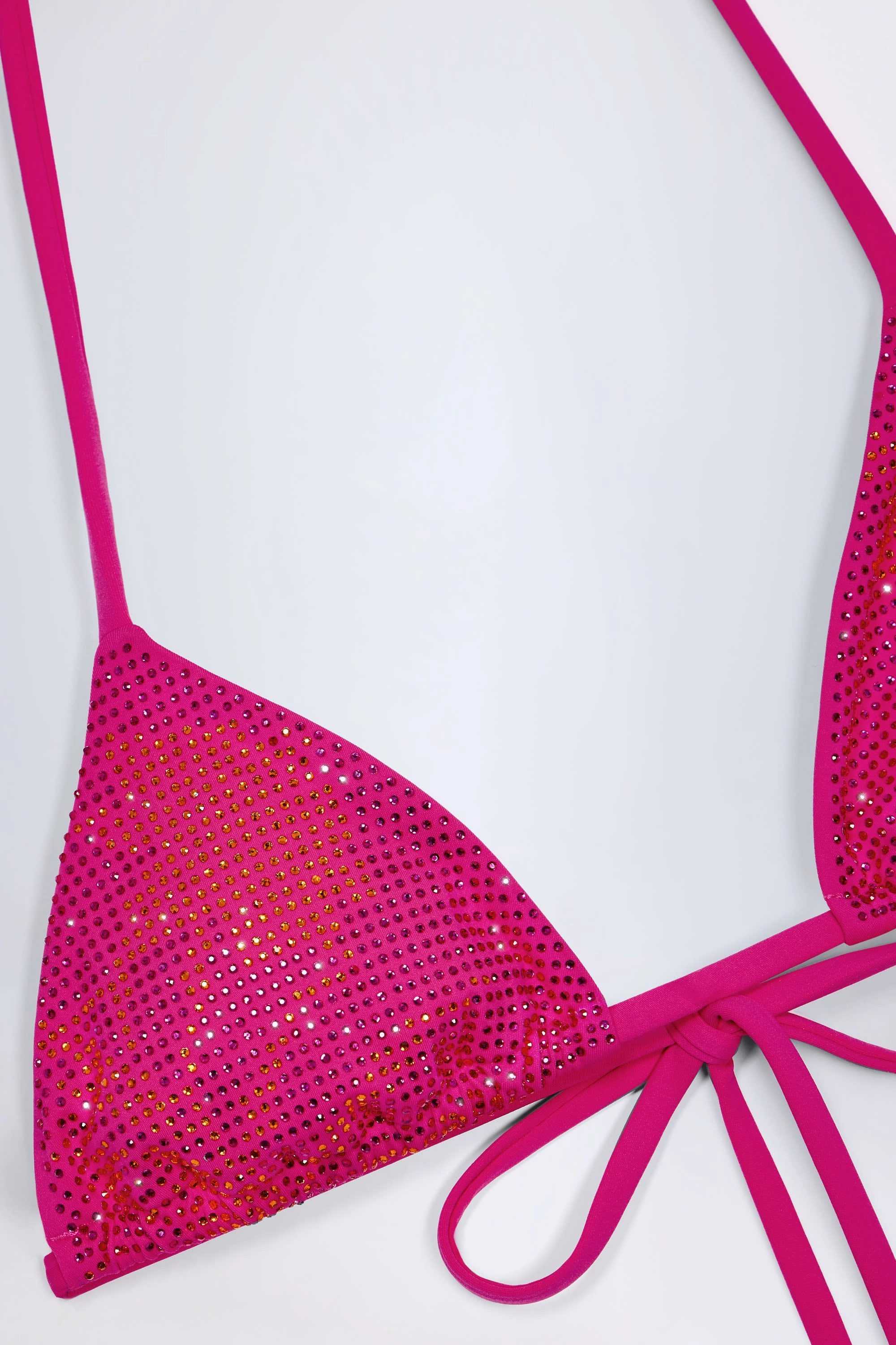 Triangle Bikini Top in Pink Tropical Hotfix