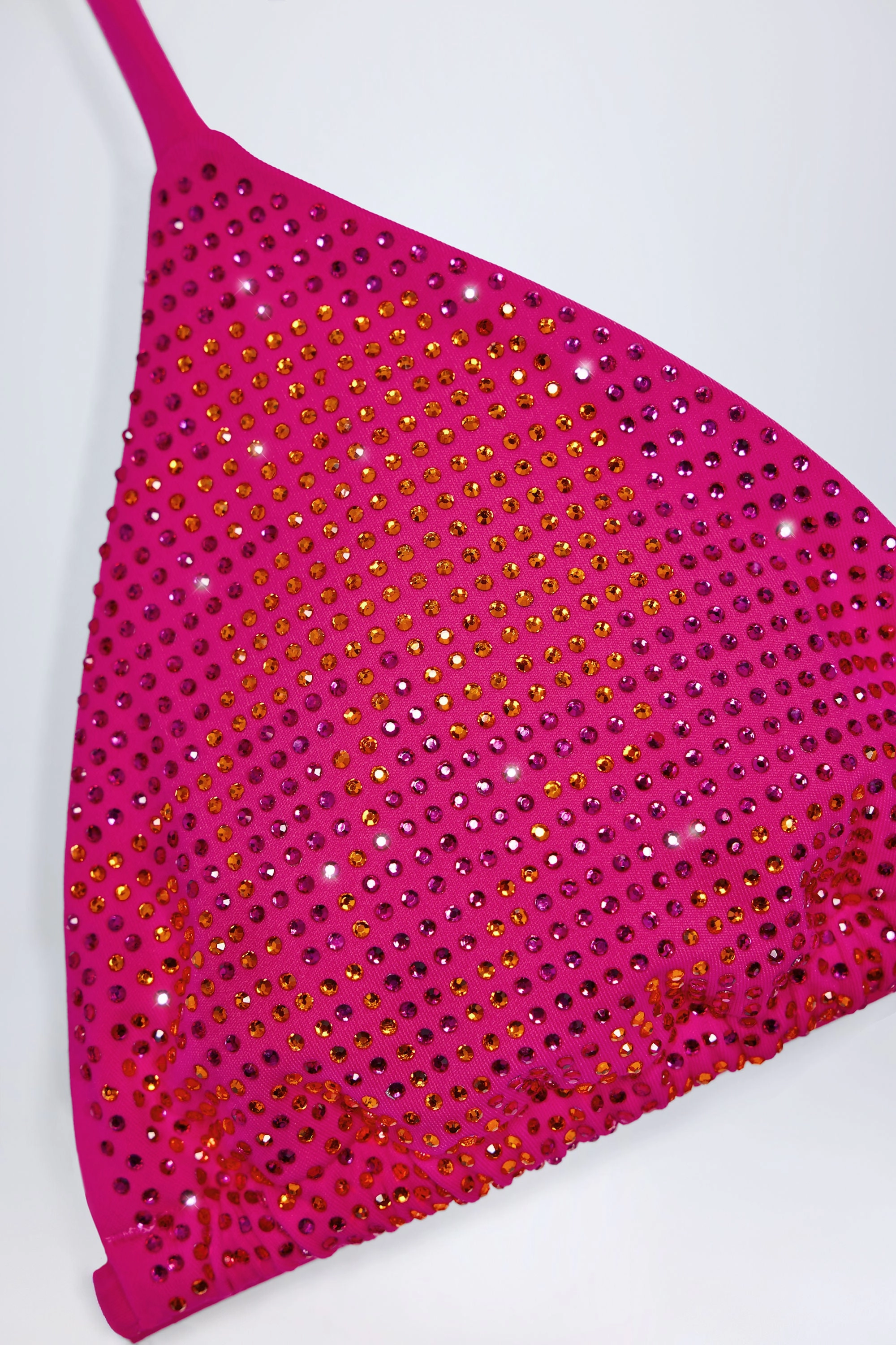 Triangle Bikini Top in Pink Tropical Hotfix