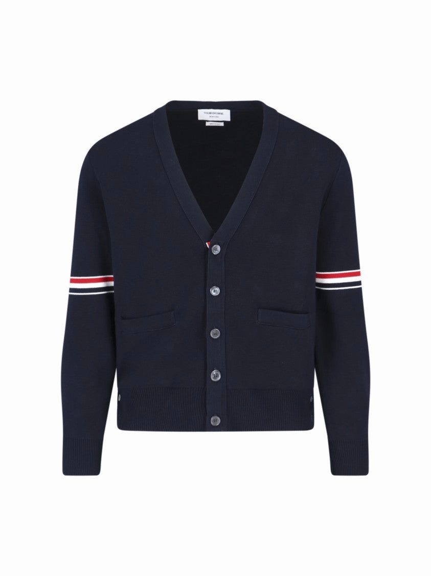 Tricolor Detail Cardigan ?C Blue
