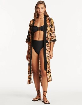 Troppica Kimono - Black Swim Womens - bikinis clearance