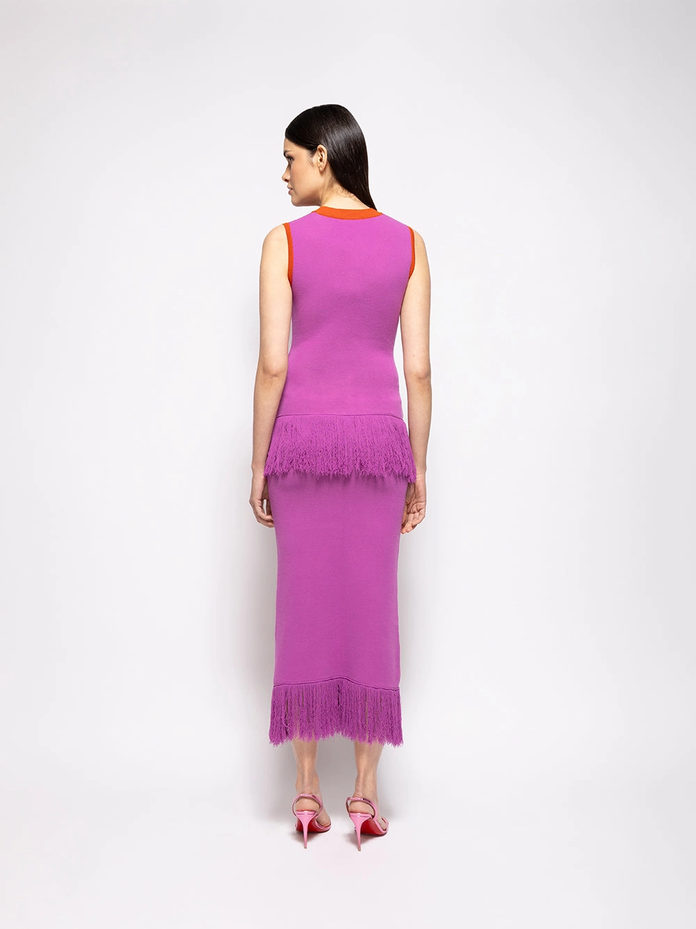 Turner Bellflower Jacquard Skirt with Fringes