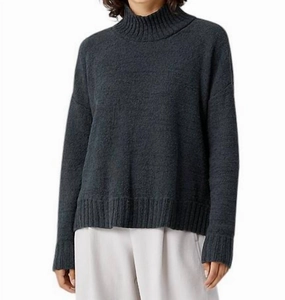 Turtle Neck Box Top In Ivy Tops Womens - embroidered tops sale