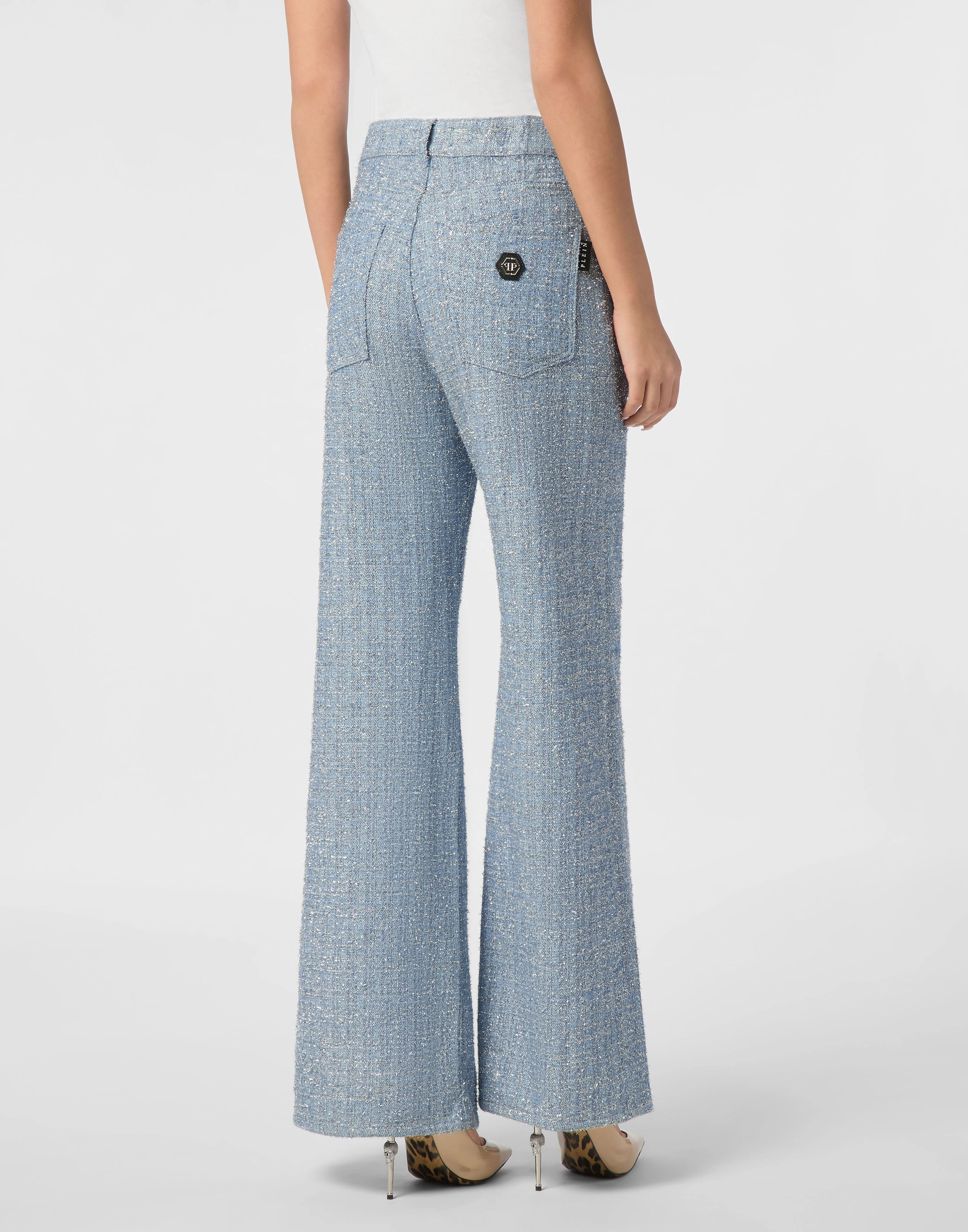 Tweed Denim Trousers Skater Fit