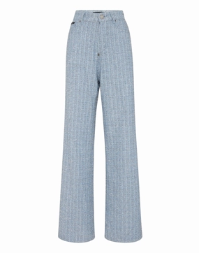 Tweed Denim Trousers Skater Fit womens sweatpants cheap