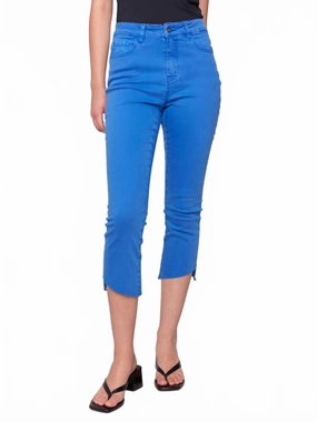 Twill Capri Pants In Coastal Blue womens tailored trousers deal