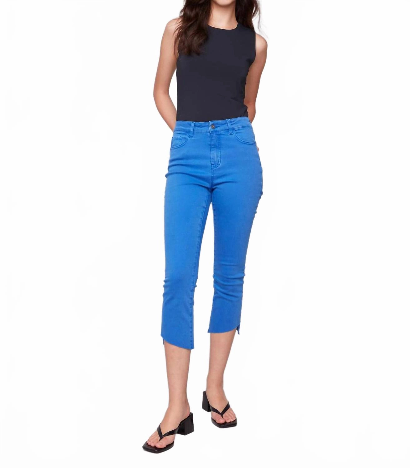 Twill Capri Pants In Coastal Blue