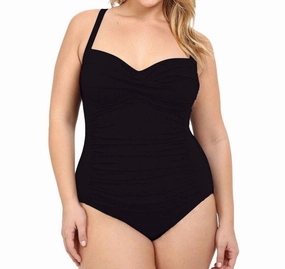 Twist Front Sweetheart One Piece Swimsuit In Black Swim Womens - plunge bikinis sale