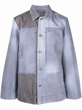 Two-Tone Denim Shirt Jacket mens polos clearance