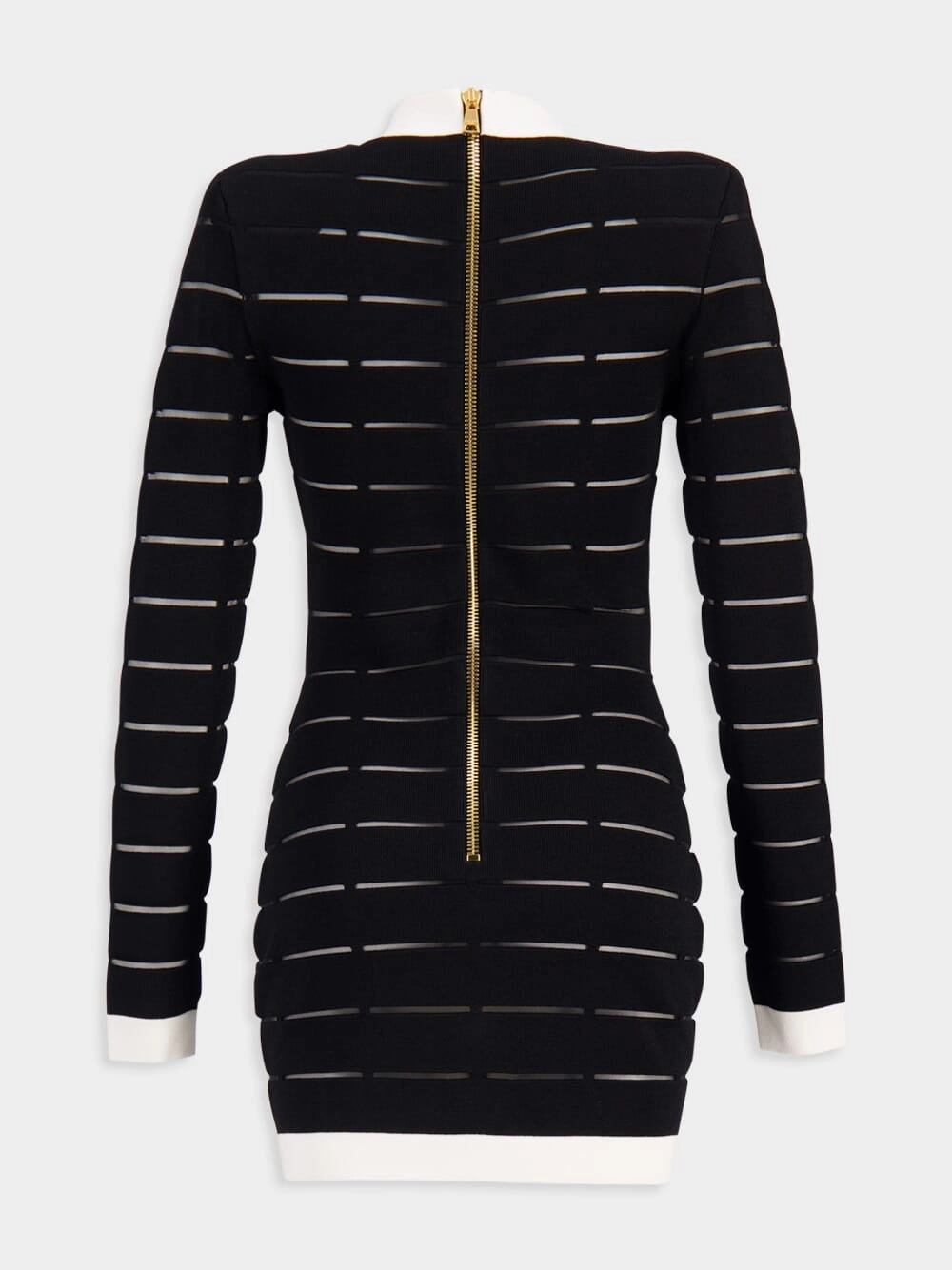 Two-Tone Knit Dress with Buttons