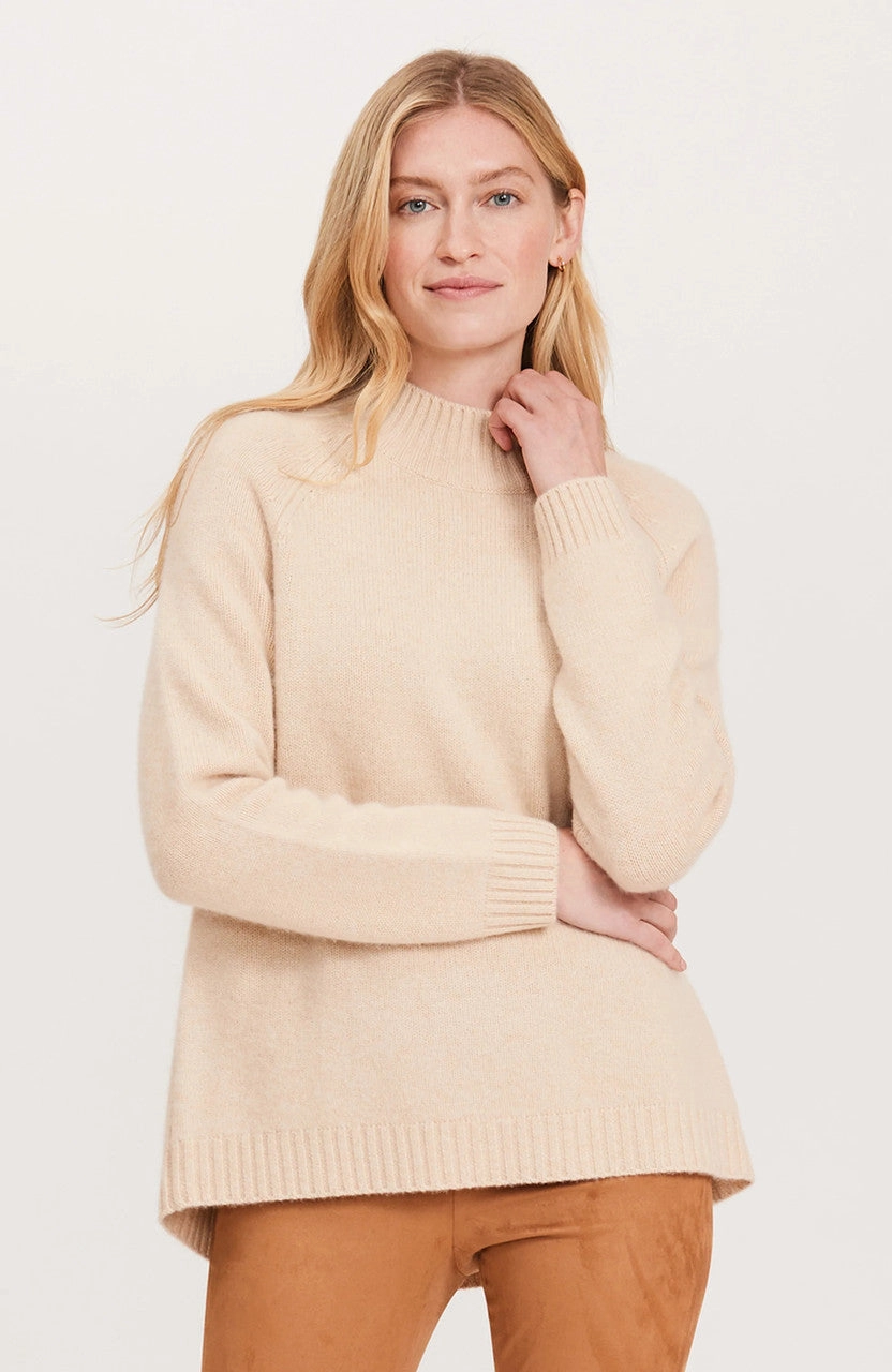 Tyler Be Cashmere Button Back Sweater - Almond