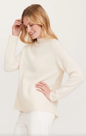 Tyler Be Cashmere Button Back Sweater - Ivory womens blouses promo