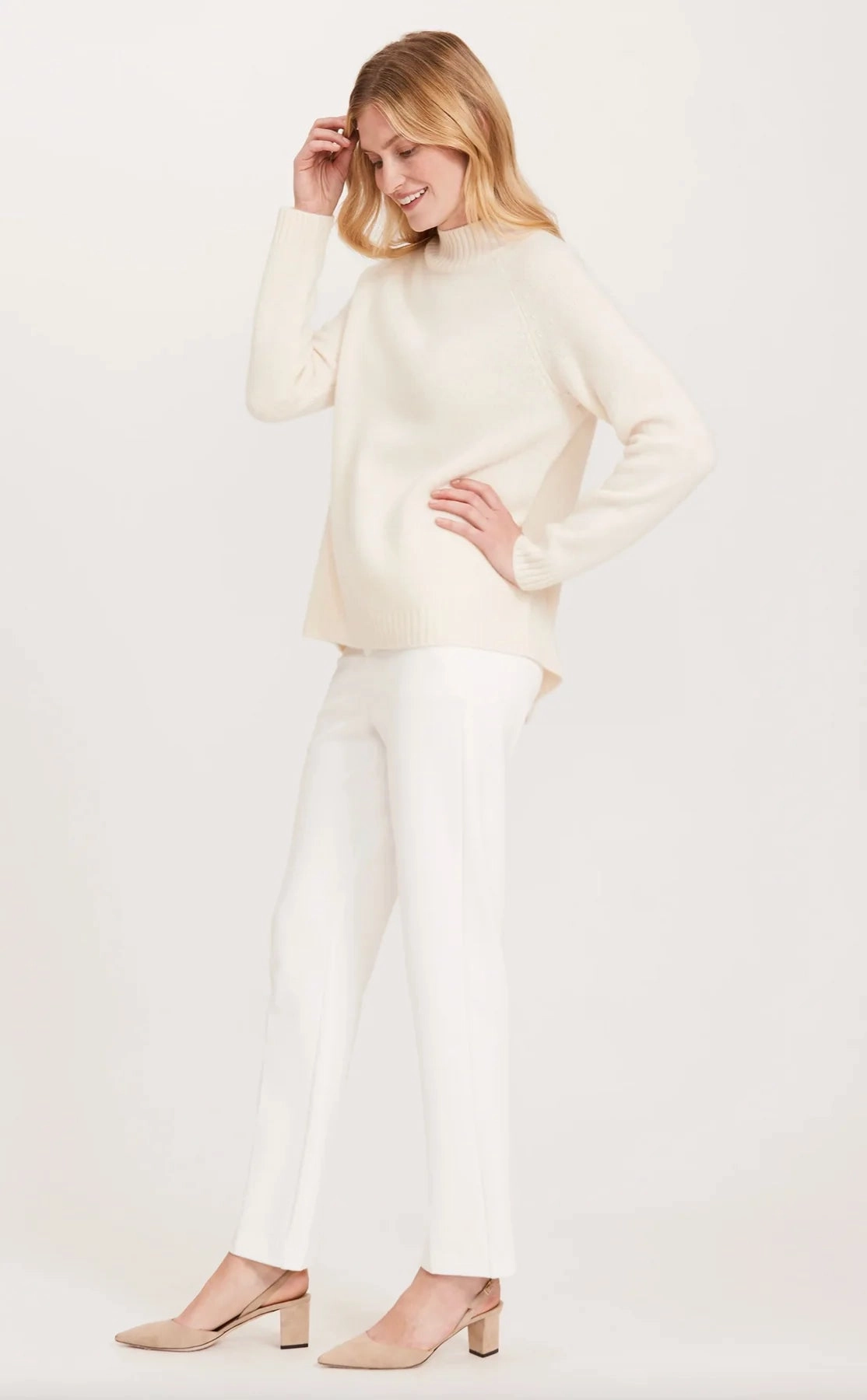 Tyler Be Cashmere Button Back Sweater - Ivory