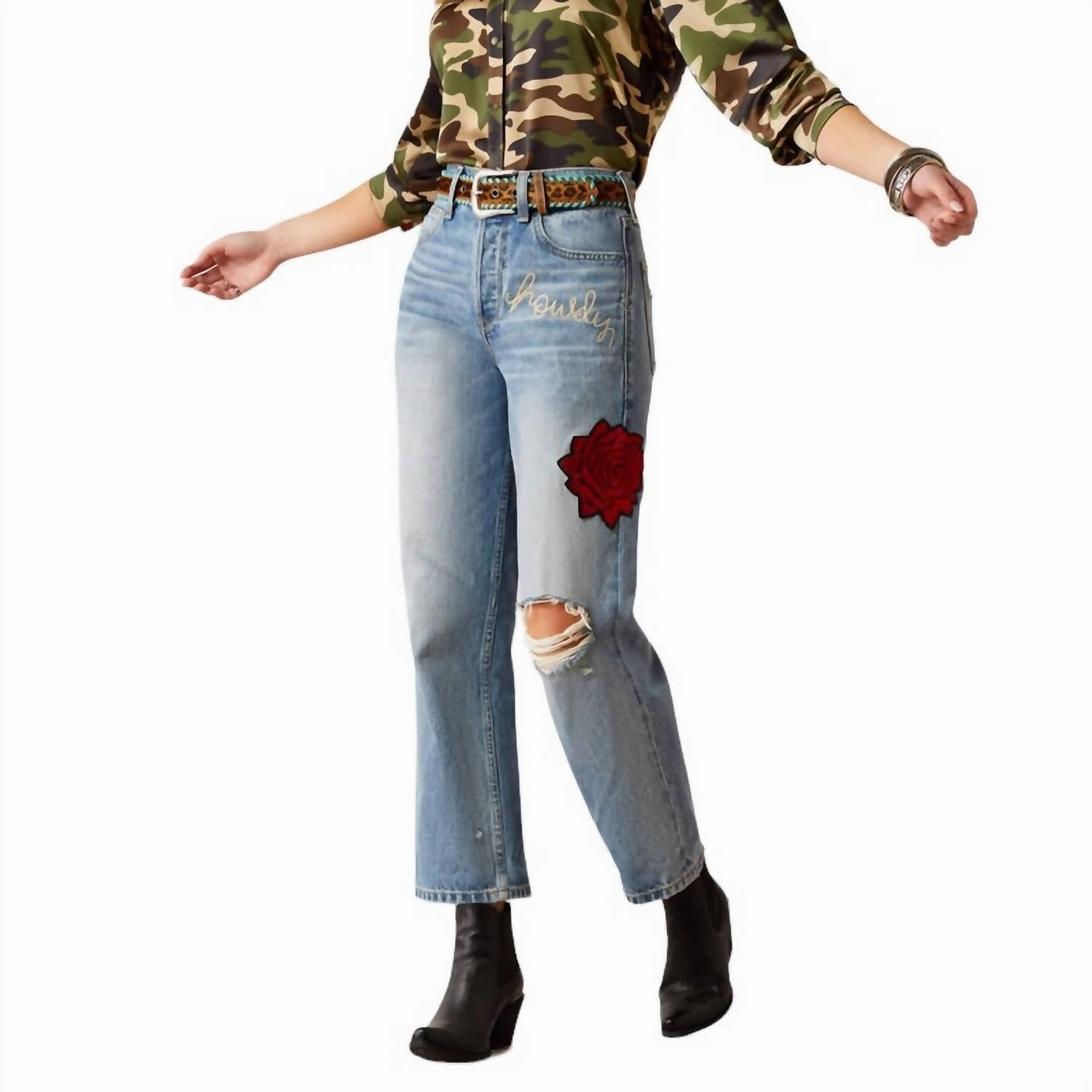Ultra High Rise Rodeo Quincy Tomboy Straight Leg Jeans In Dominca