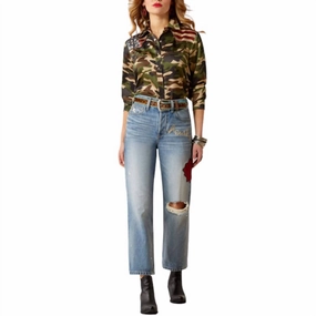 Ultra High Rise Rodeo Quincy Tomboy Straight Leg Jeans In Dominca bottoms for women sale
