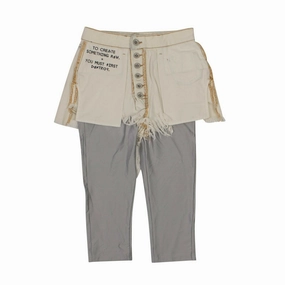 Unravel Project Reverse Shorts Layestretch Leggings - White womens paperbag pants clearance