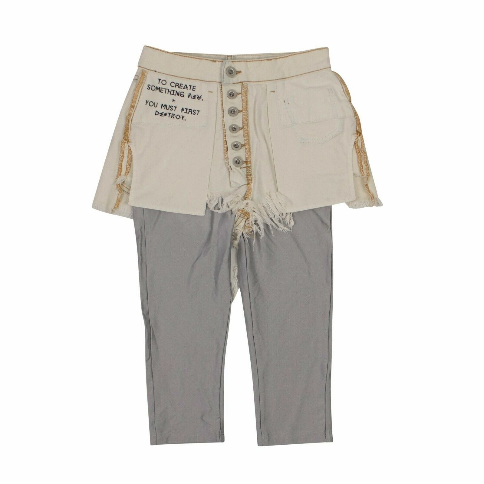 Unravel Project Reverse Shorts Layestretch Leggings - White womens paperbag pants clearance