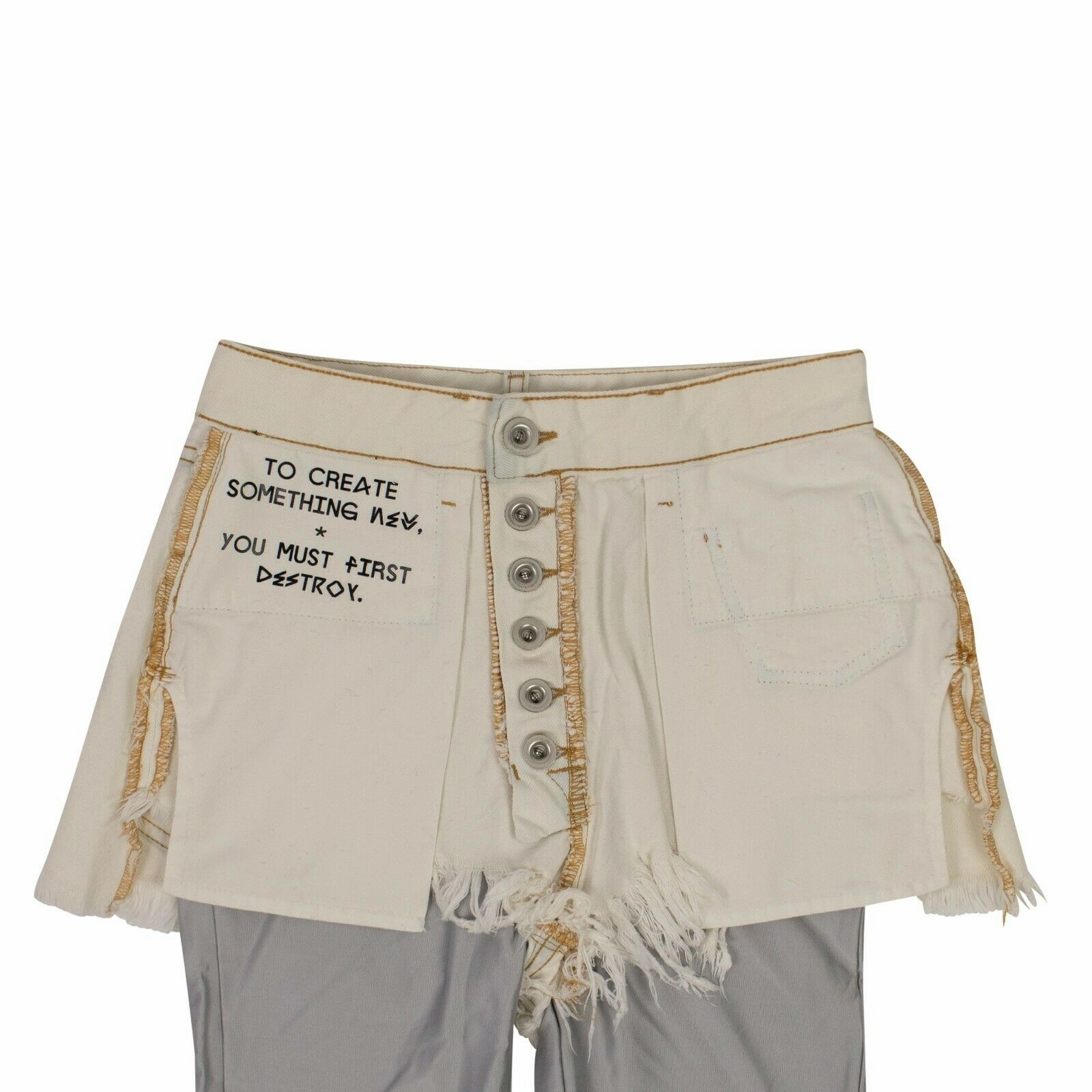 Unravel Project Reverse Shorts Layestretch Leggings - White