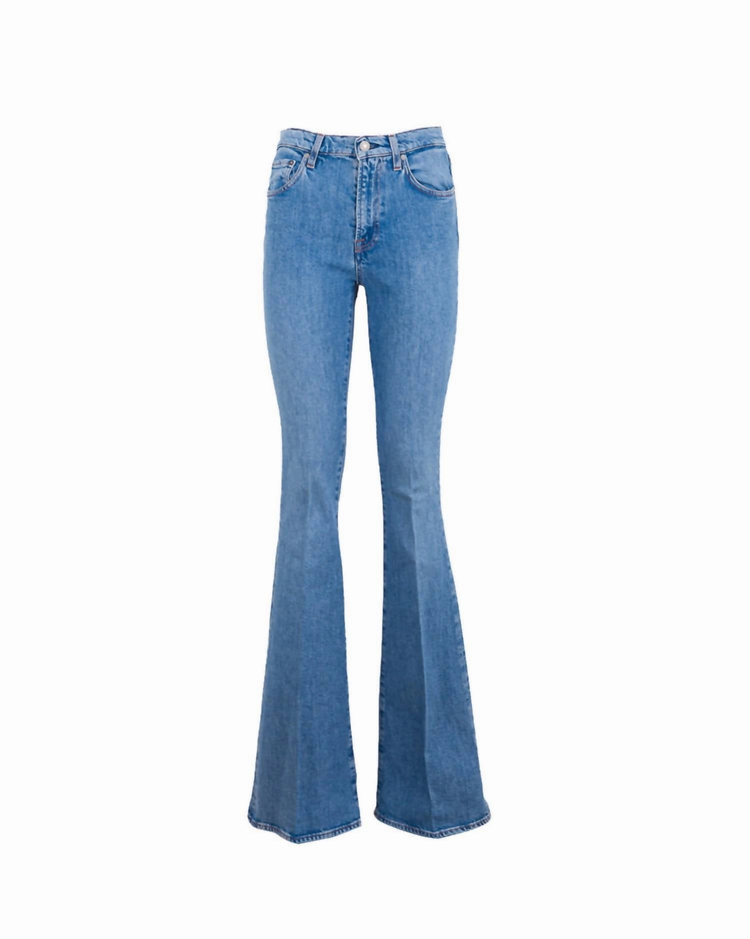 Ursula Flared Denim Jeans In Blue Comfort