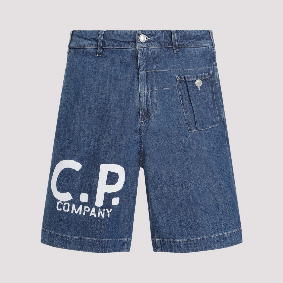 Utility Blue Cotton Shorts