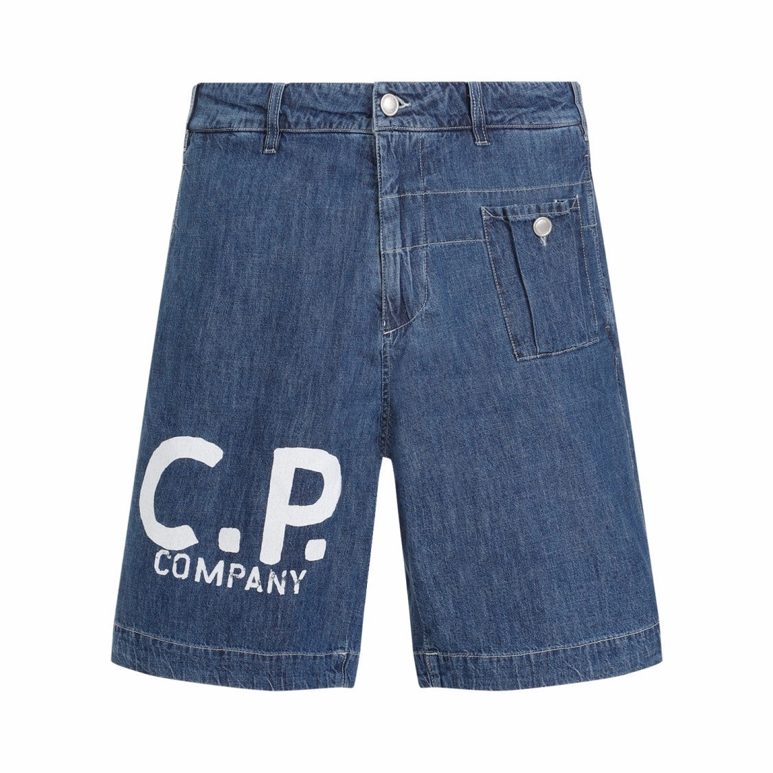 Utility Blue Cotton Shorts