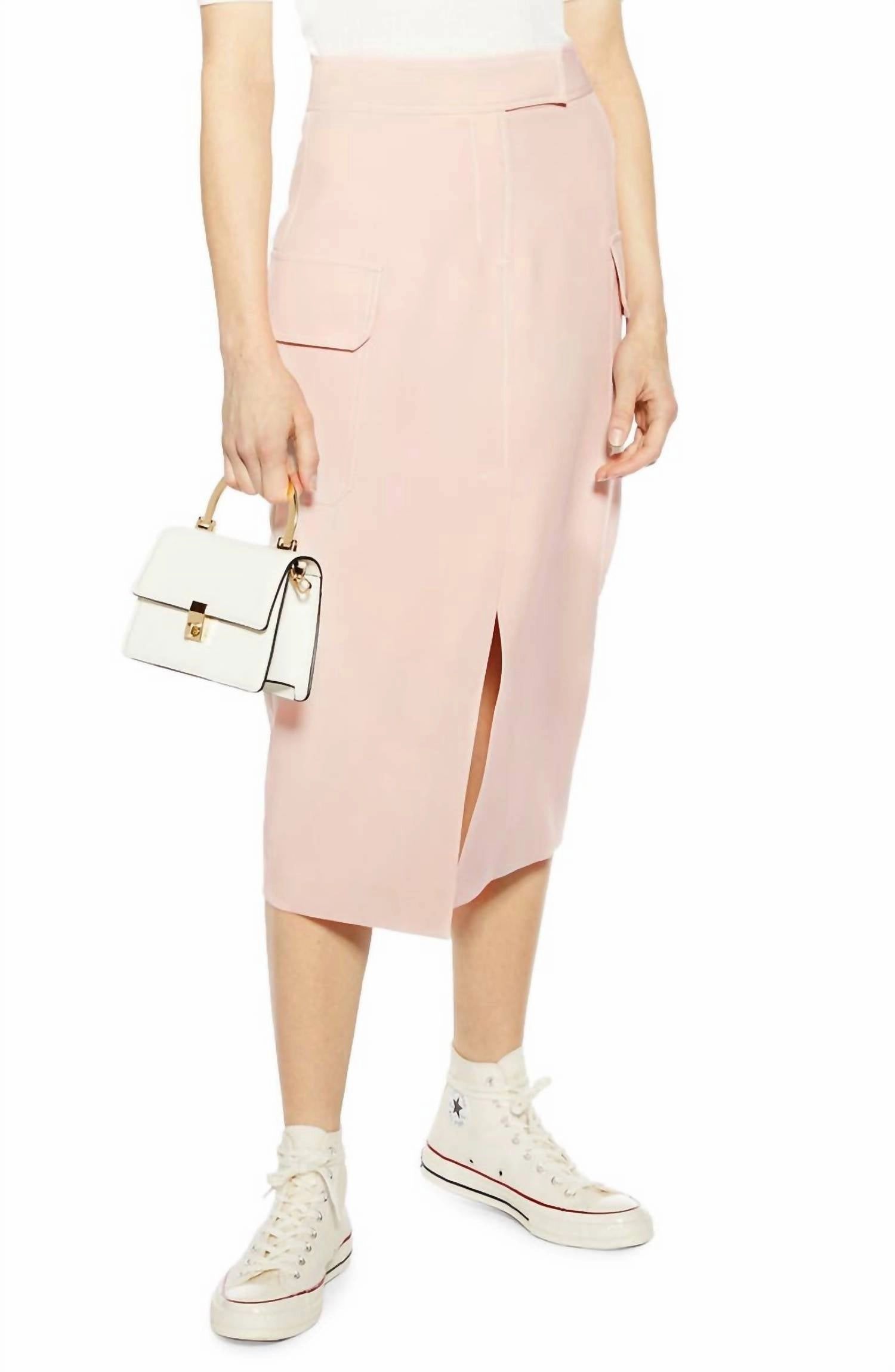 Utility Midi Skirt In Pink