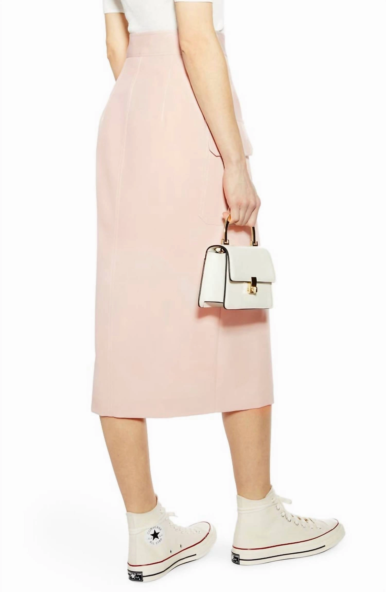 Utility Midi Skirt In Pink