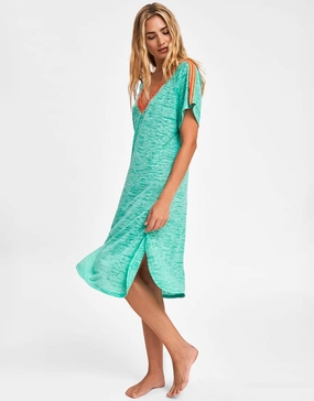 V Back Dress - Mint with Orange Swim Womens - swimwear sale