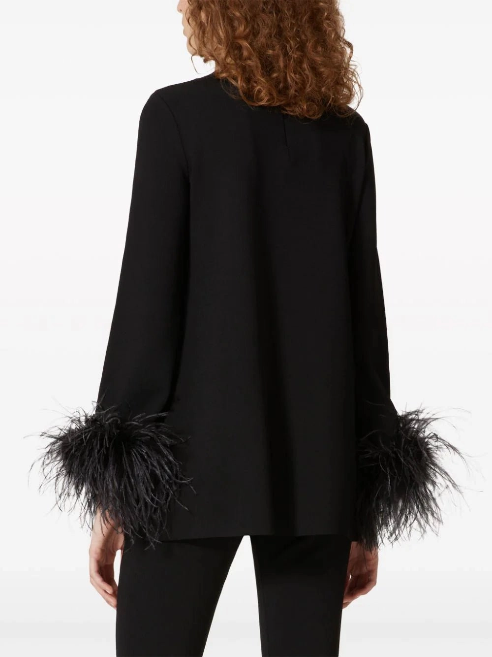 V-Detail Jumper With Feathers