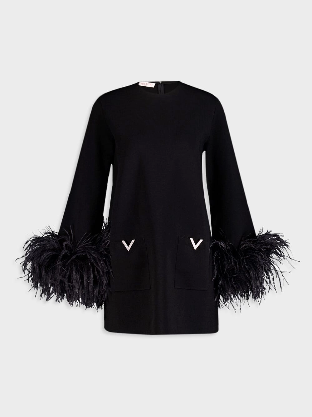 V-Detail Jumper With Feathers
