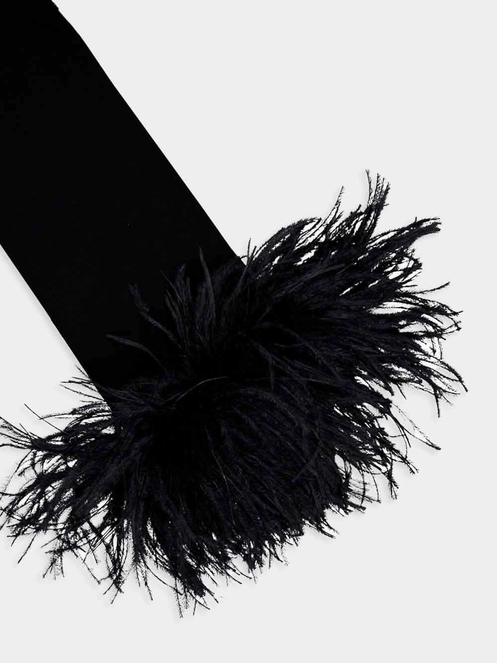V-Detail Jumper With Feathers