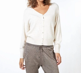 V Neck Cardigan In Light Sand Tops Womens - embroidered tops sale