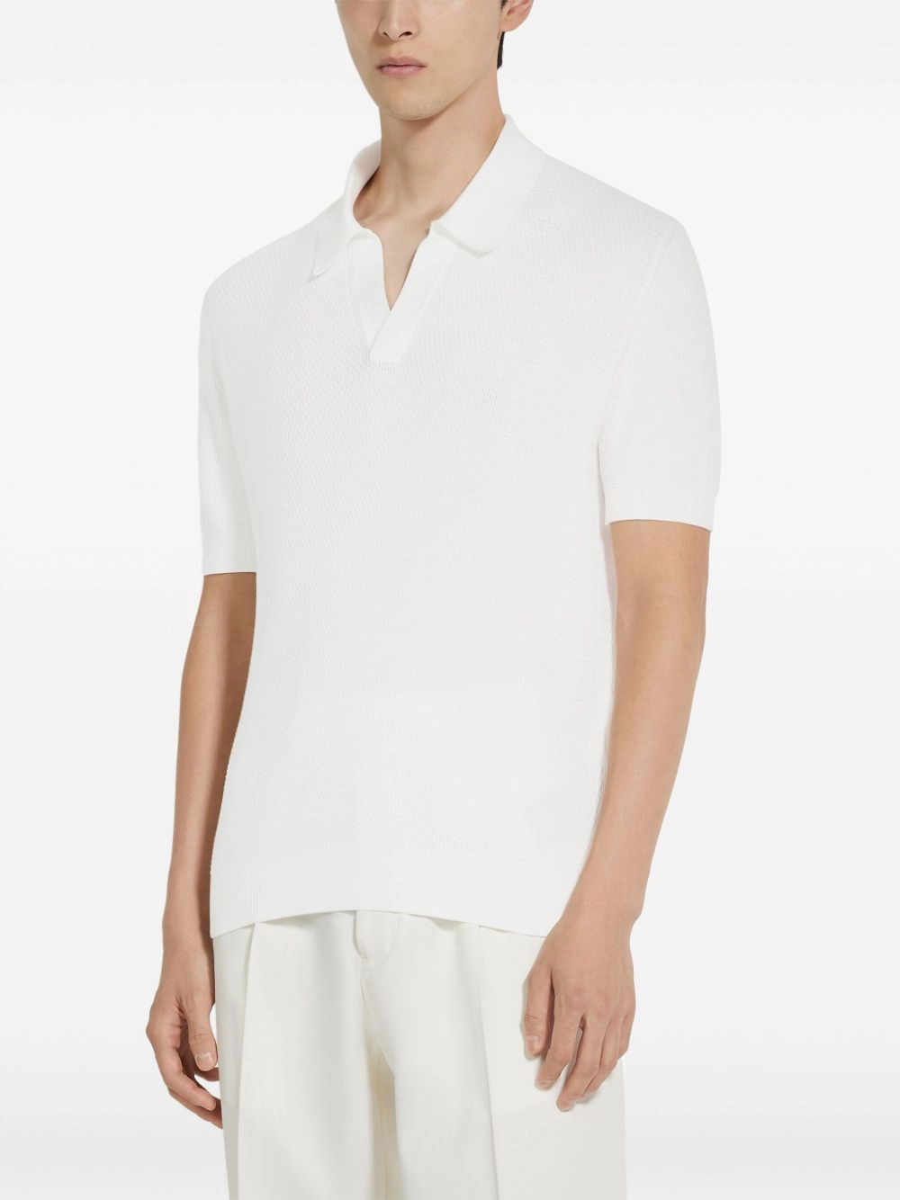 V-Neck Cotton Polo Shirt