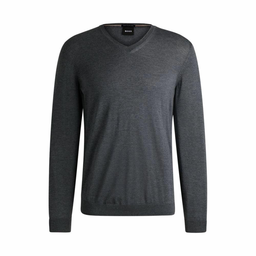 V-neck sweater in merino wool