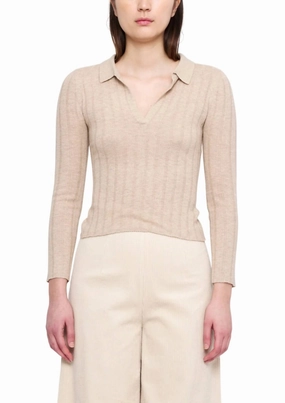 V-Neck Yak Long Sleeve Sweater In Desert Sand Tops Womens - sheer tops clearance