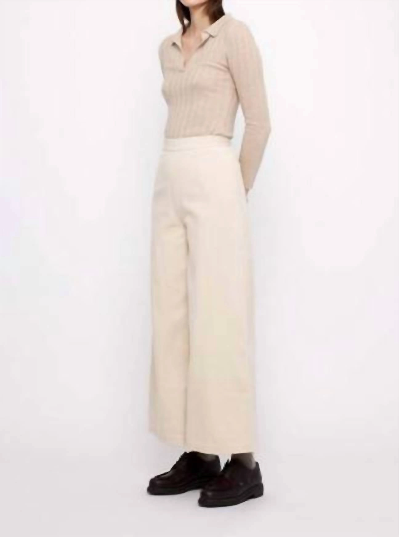 V-Neck Yak Long Sleeve Sweater In Desert Sand