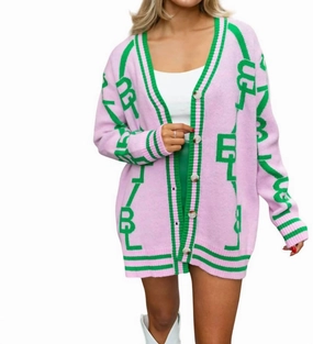 Varsity Cardigan In Parfait Tops Womens - sheer tops clearance