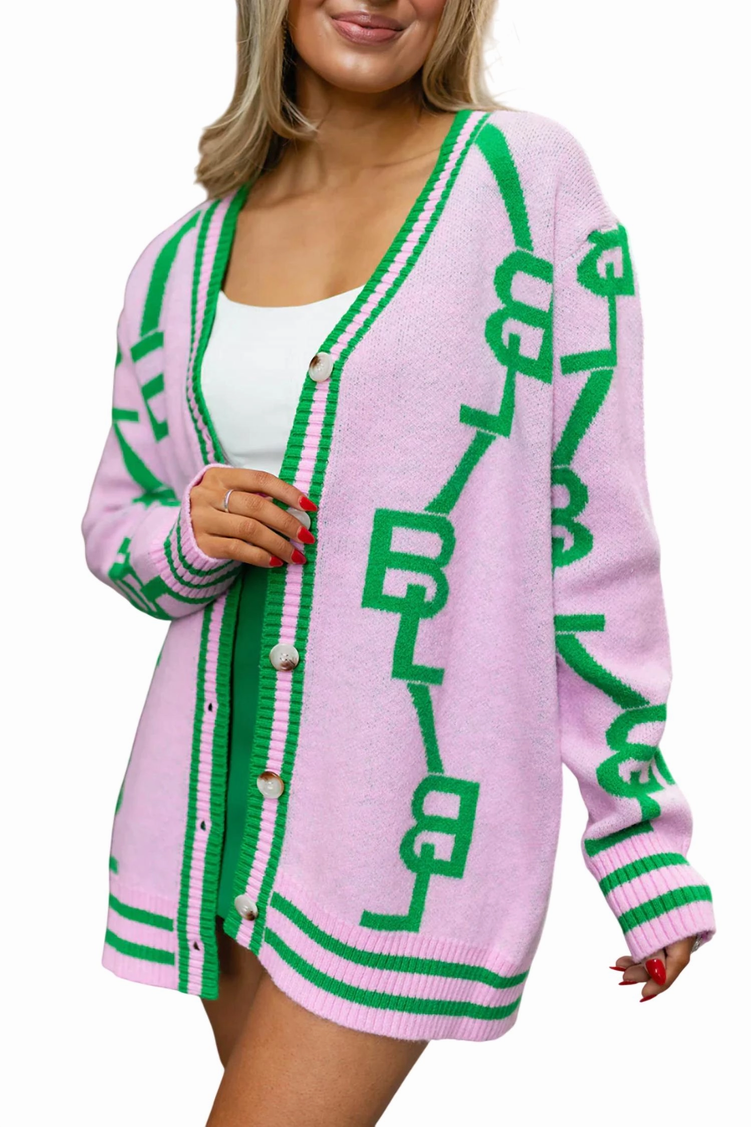 Varsity Cardigan In Parfait