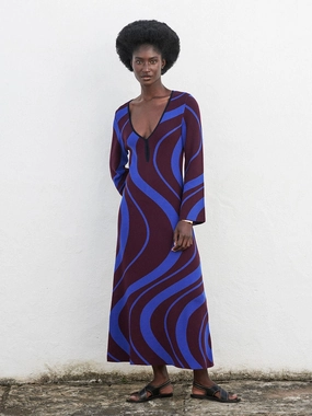 Varvara Jacquard Maxi Dress Knitwear Womens - women's knitwear cheap