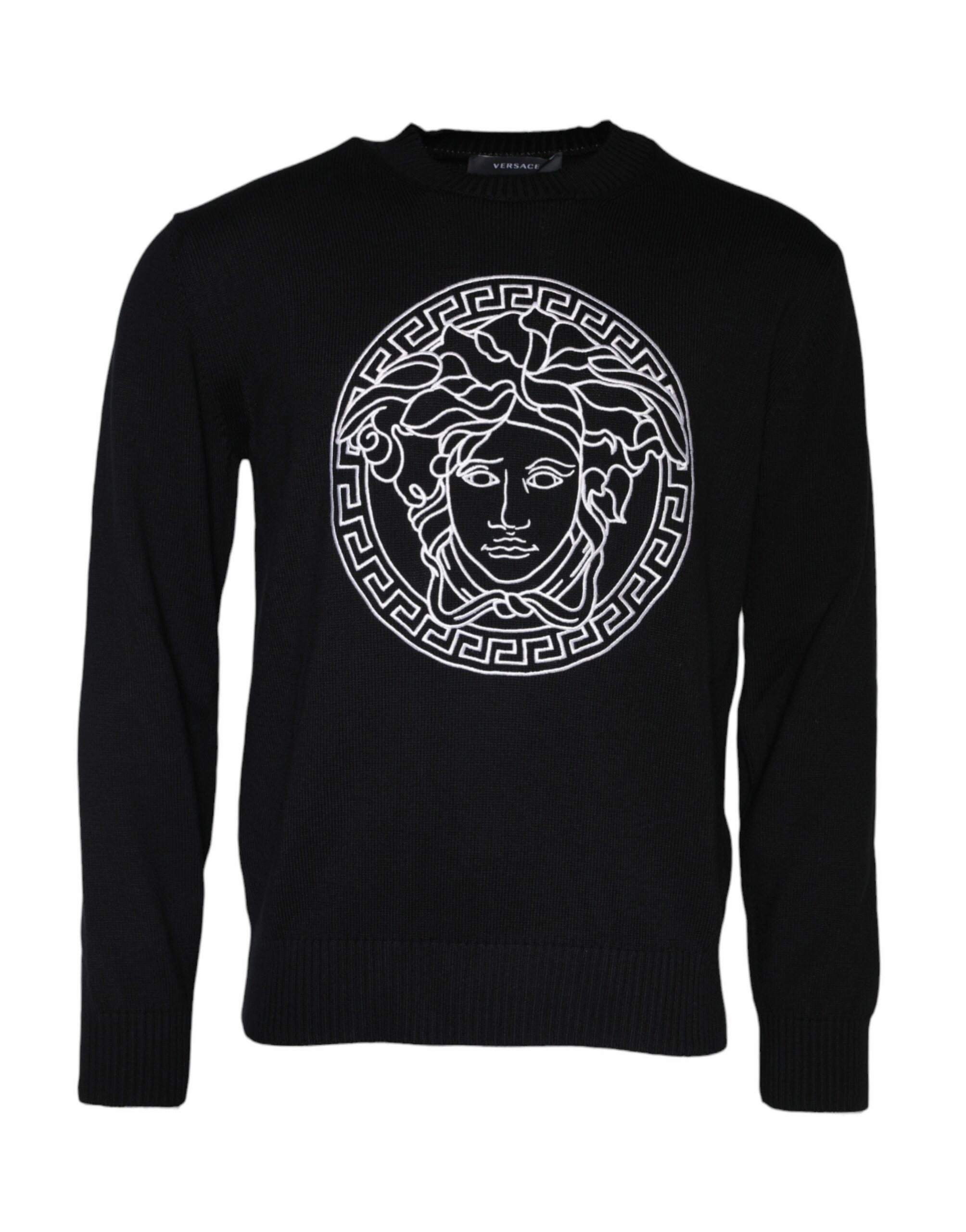 Versace Medusa Embroidery Crew Neck Pullover Men's Sweater