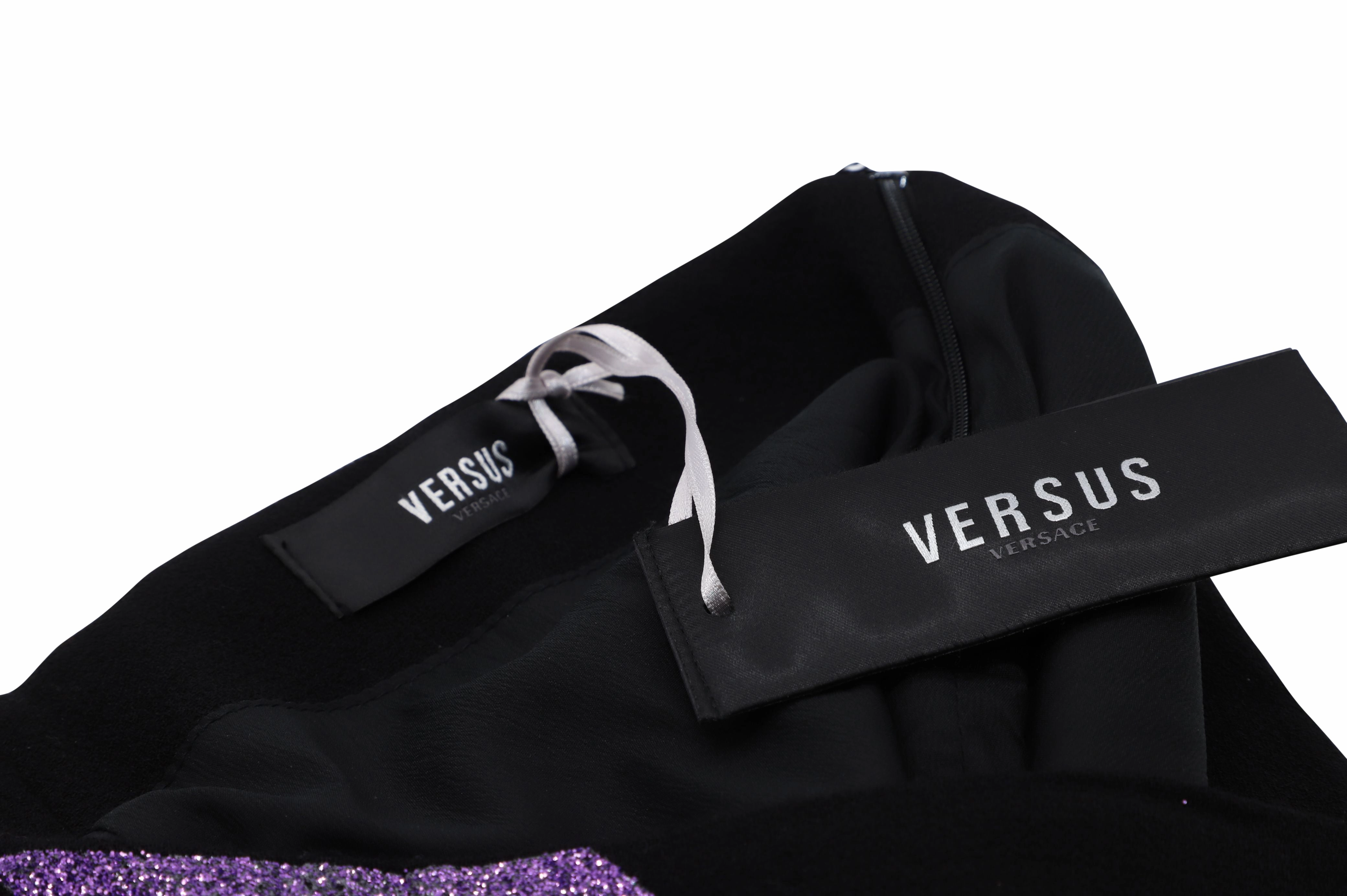 Versus Versace A-Line Skirt in Black Wool