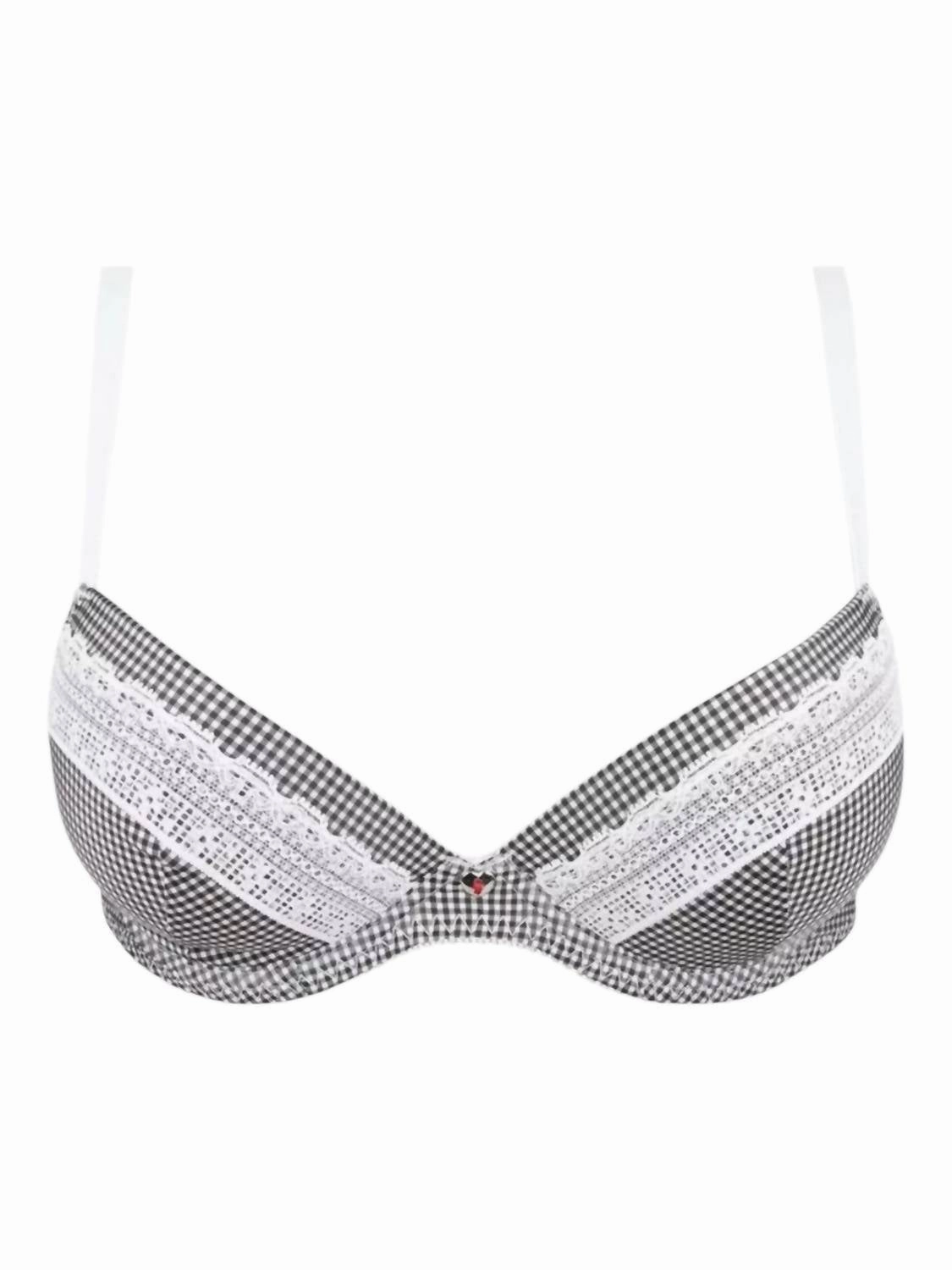 Vichy Citadine Three Part Seam Bra In Black/white