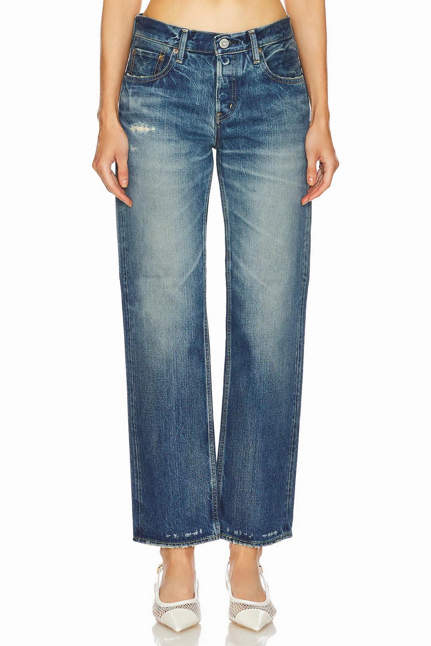 Vintage Straight-Leg Jeans In Blue womens palazzo pants deal