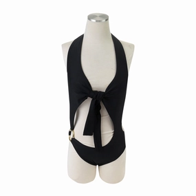 VORTEX BLACK ONE-PIECE SWIMSUIT Swim Womens - shirred swimwear