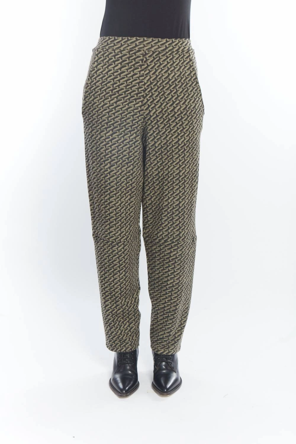 Vortex Patterned Trouser Pant In Yellow/black Rain Zen Print womens culottes clearance